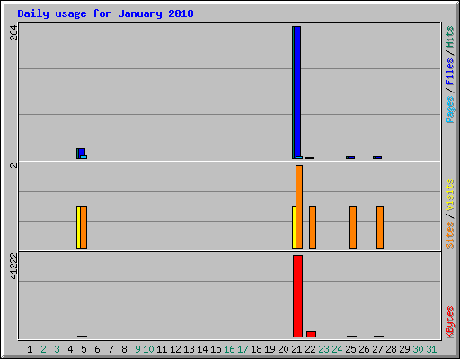 Daily usage for January 2010