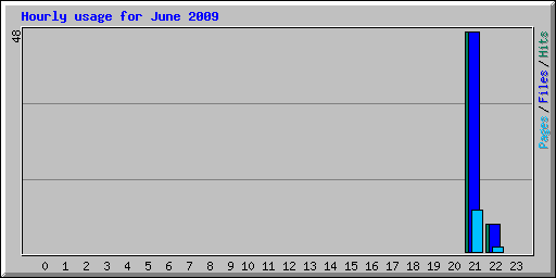 Hourly usage for June 2009