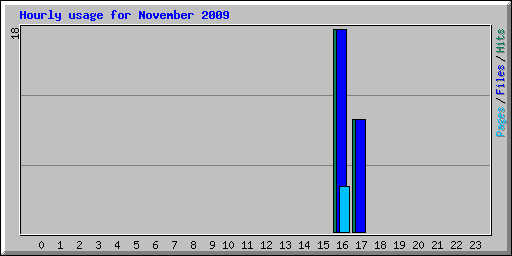Hourly usage for November 2009